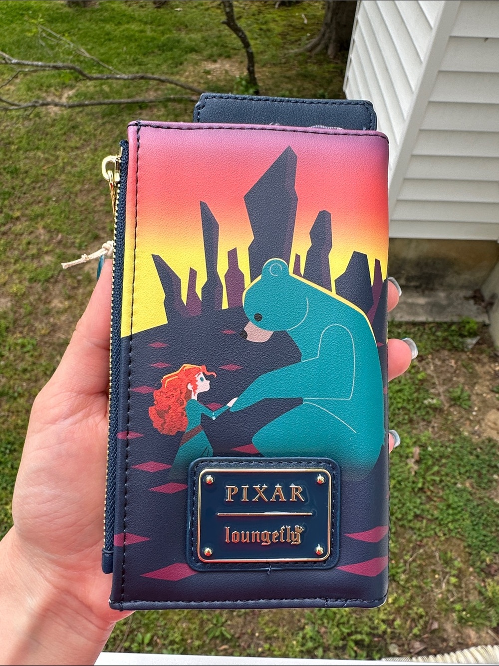 Loungefly Disney Brave Princess Castle Series Flap Wallet Bear 🐻 Sunset 🌇 RARE.